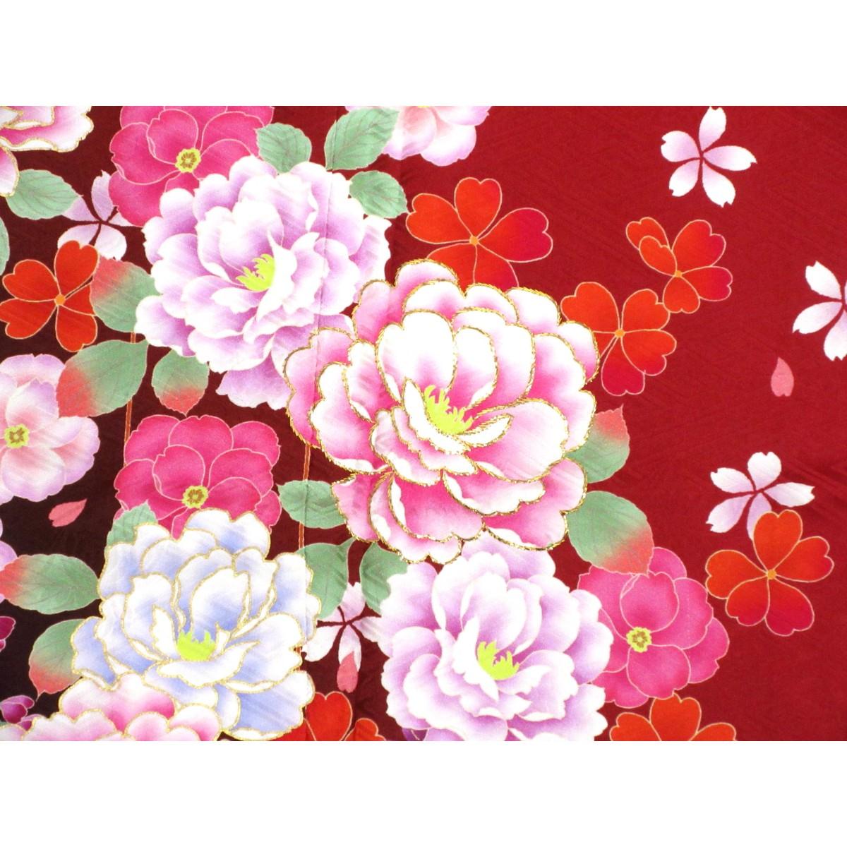 振袖　友禅金彩加工　刺繍入りボカシ染