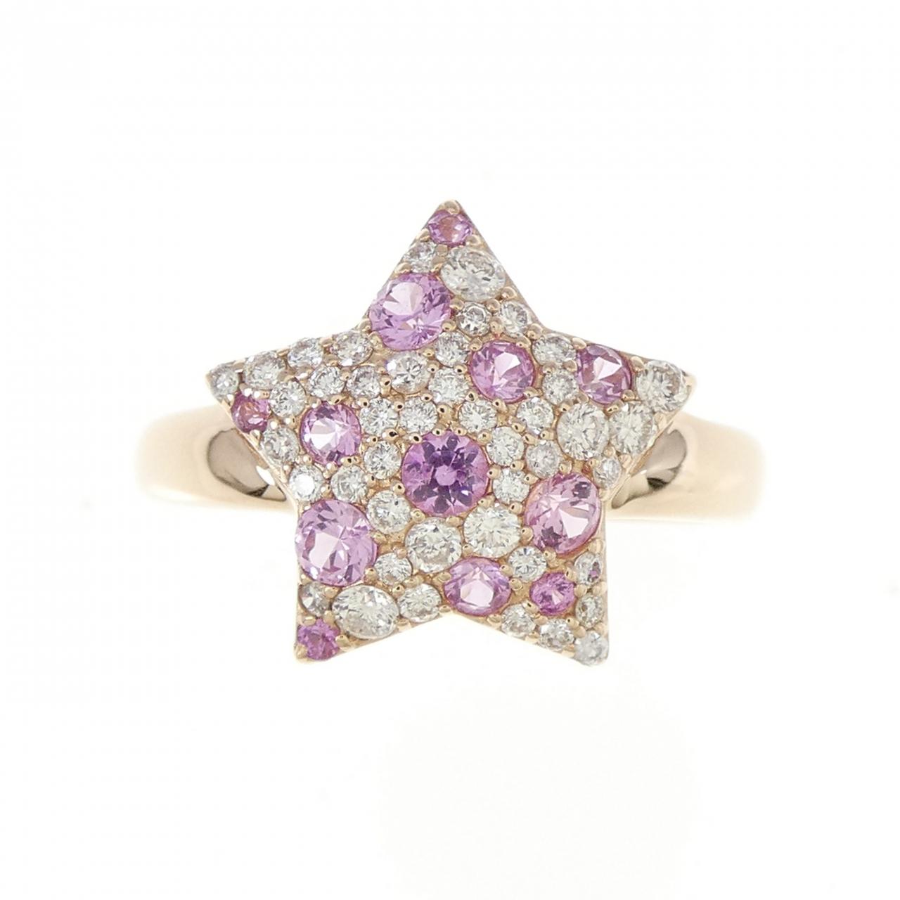K18PG サファイヤ リング 0.37CT