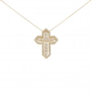 K18YG 2WAY クロス ダイヤモンド ネックレス 1.00CT