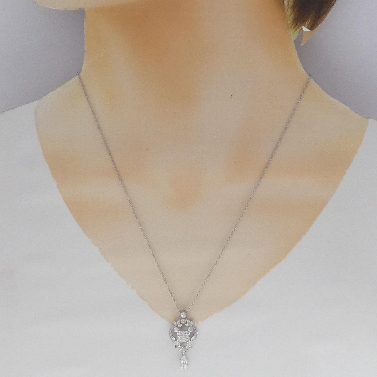 ロイヤル アッシャー ダイヤモンド ネックレス 0.43CT