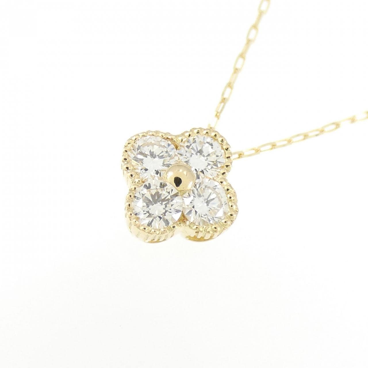 【リメイク】K18YG フラワー ダイヤモンド ネックレス 0.20CT