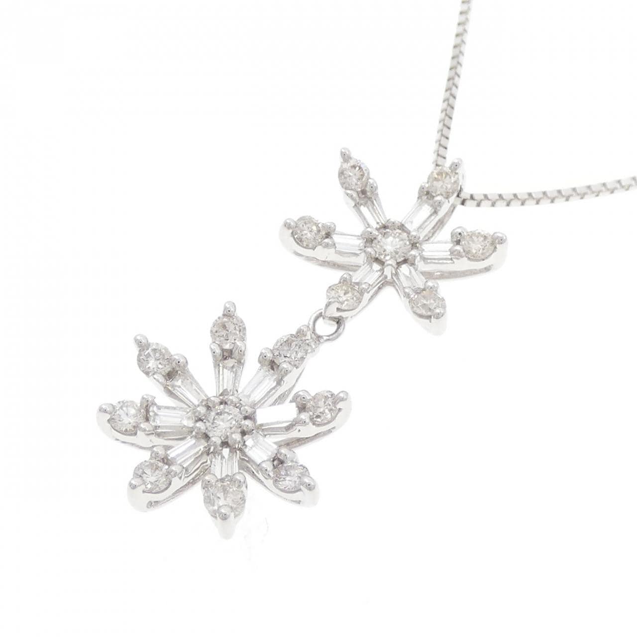 K18WG ダイヤモンド ネックレス 0.70CT