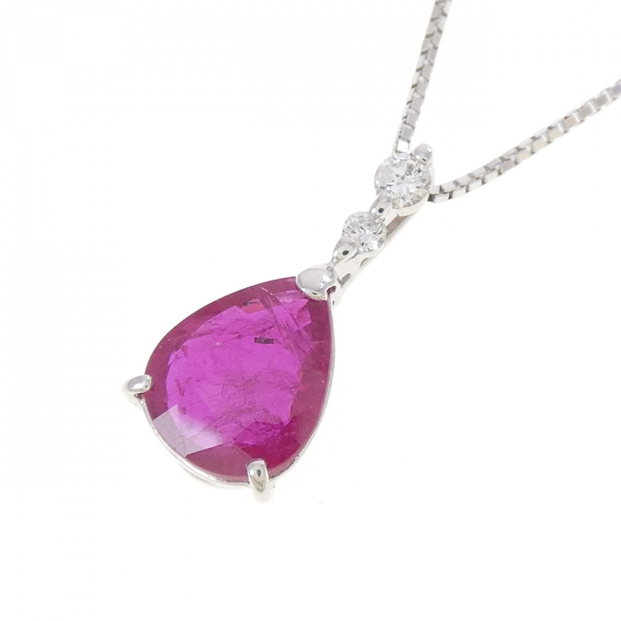K18WG ルビー ネックレス 2.246CT
