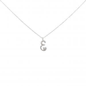 K10WG イニシャルE ダイヤモンド ネックレス 0.01CT