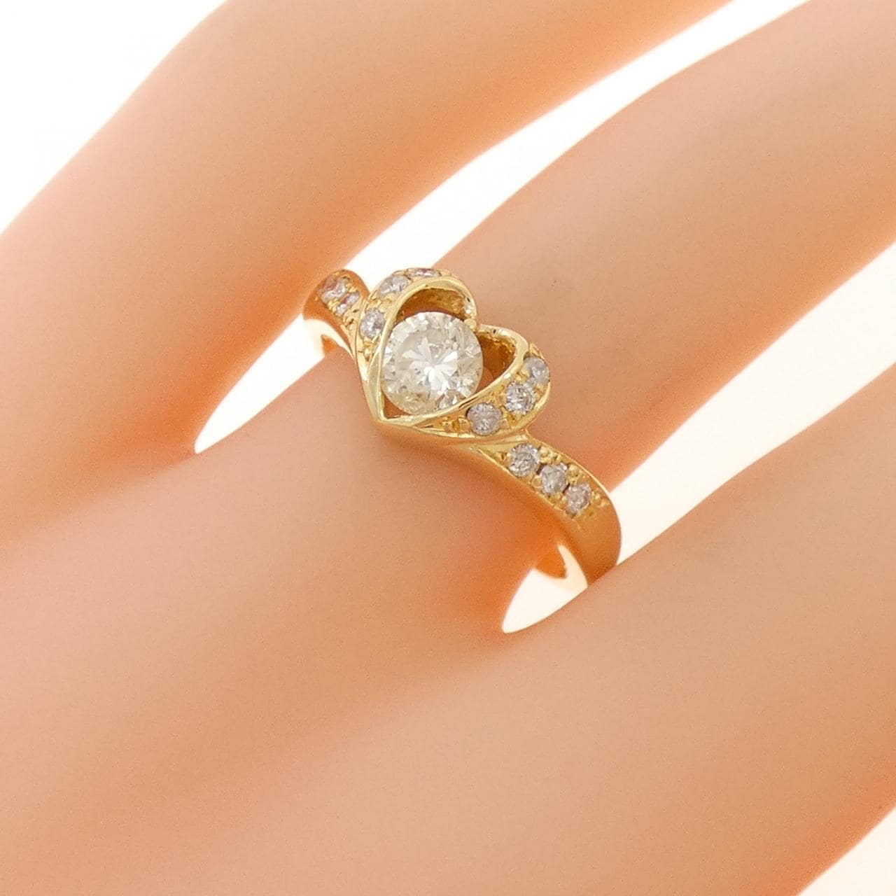 K18YG ハート ダイヤモンド リング 0.60CT