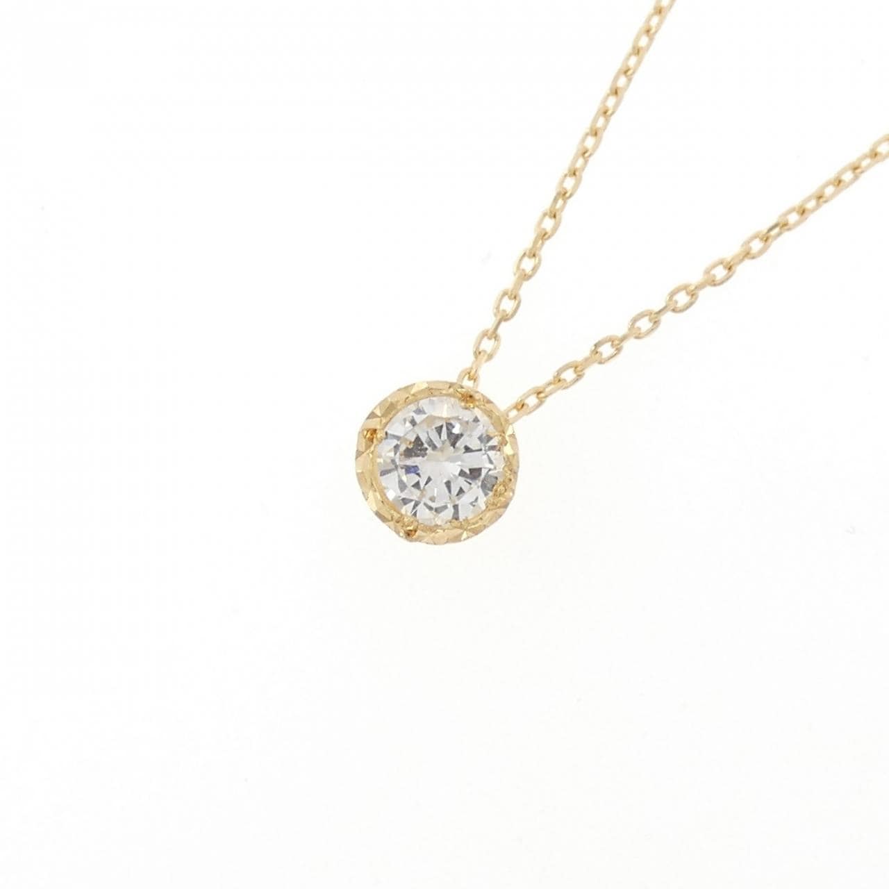 K18YG ソリティア ダイヤモンド ネックレス 0.20CT