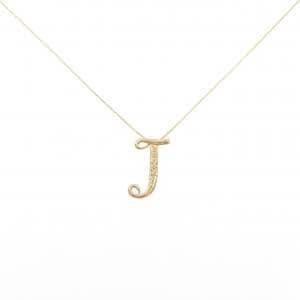 K18YG イニシャルJ ダイヤモンド ネックレス 0.01CT