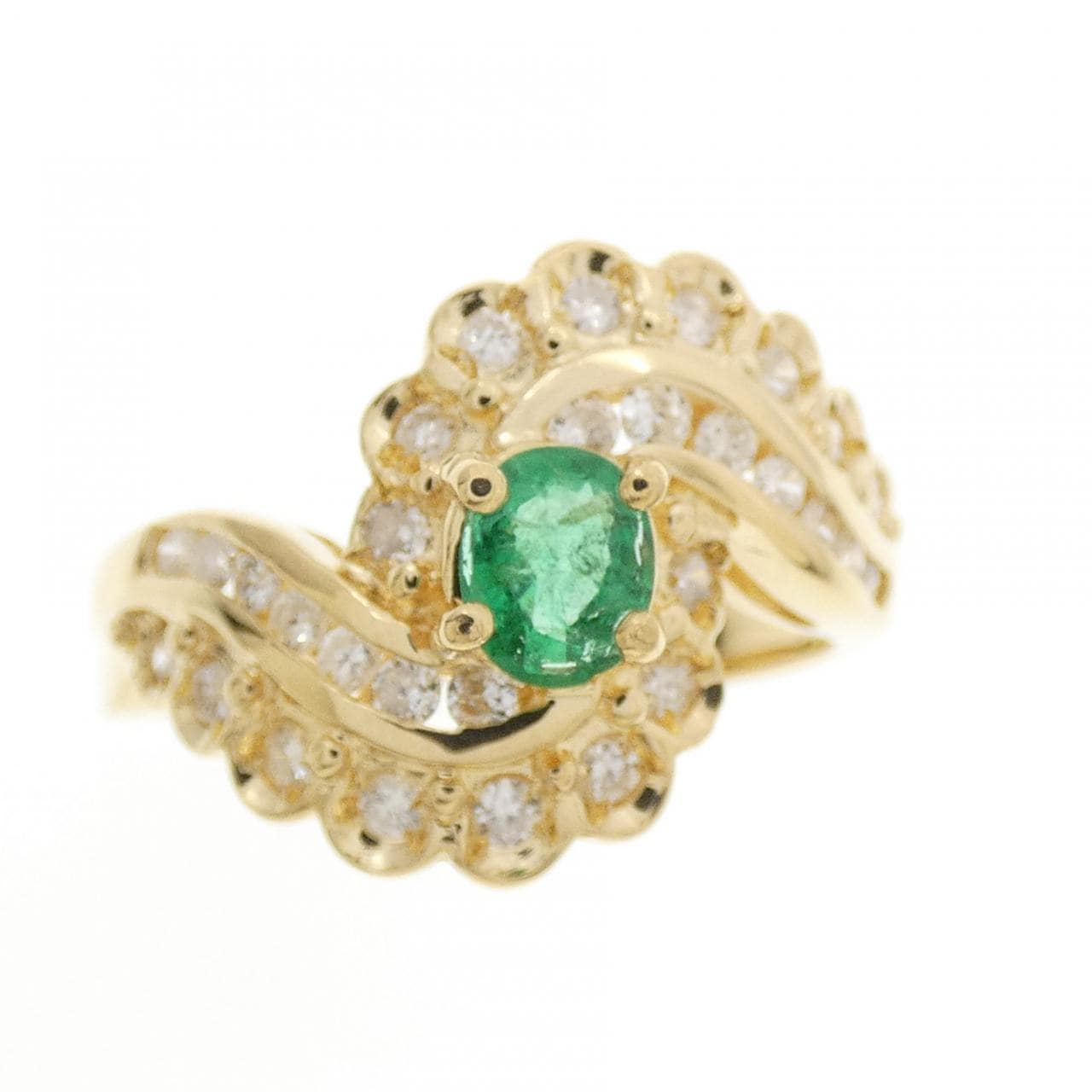 K18YG エメラルド リング