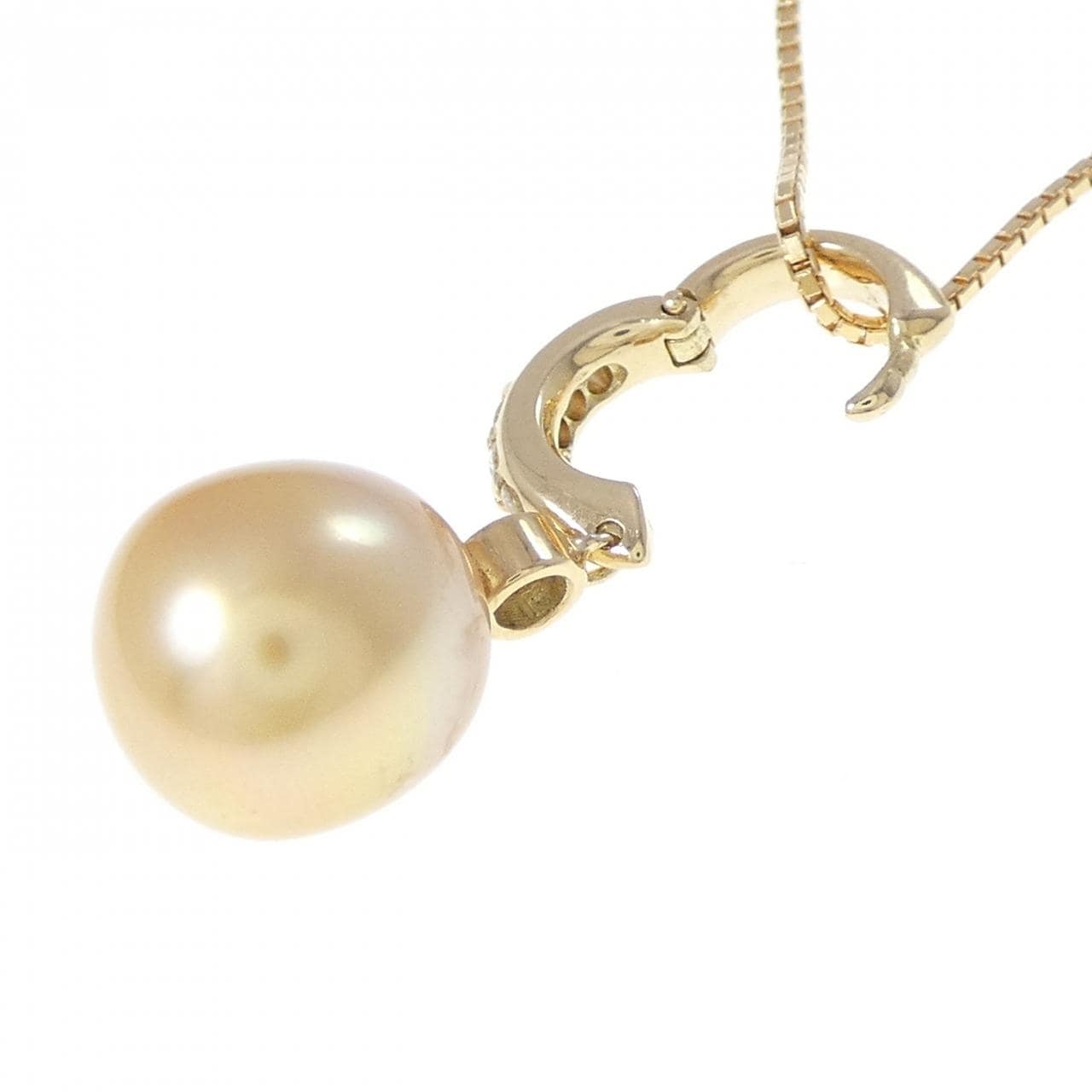 K18YG 白蝶パール ネックレス 10.6mm