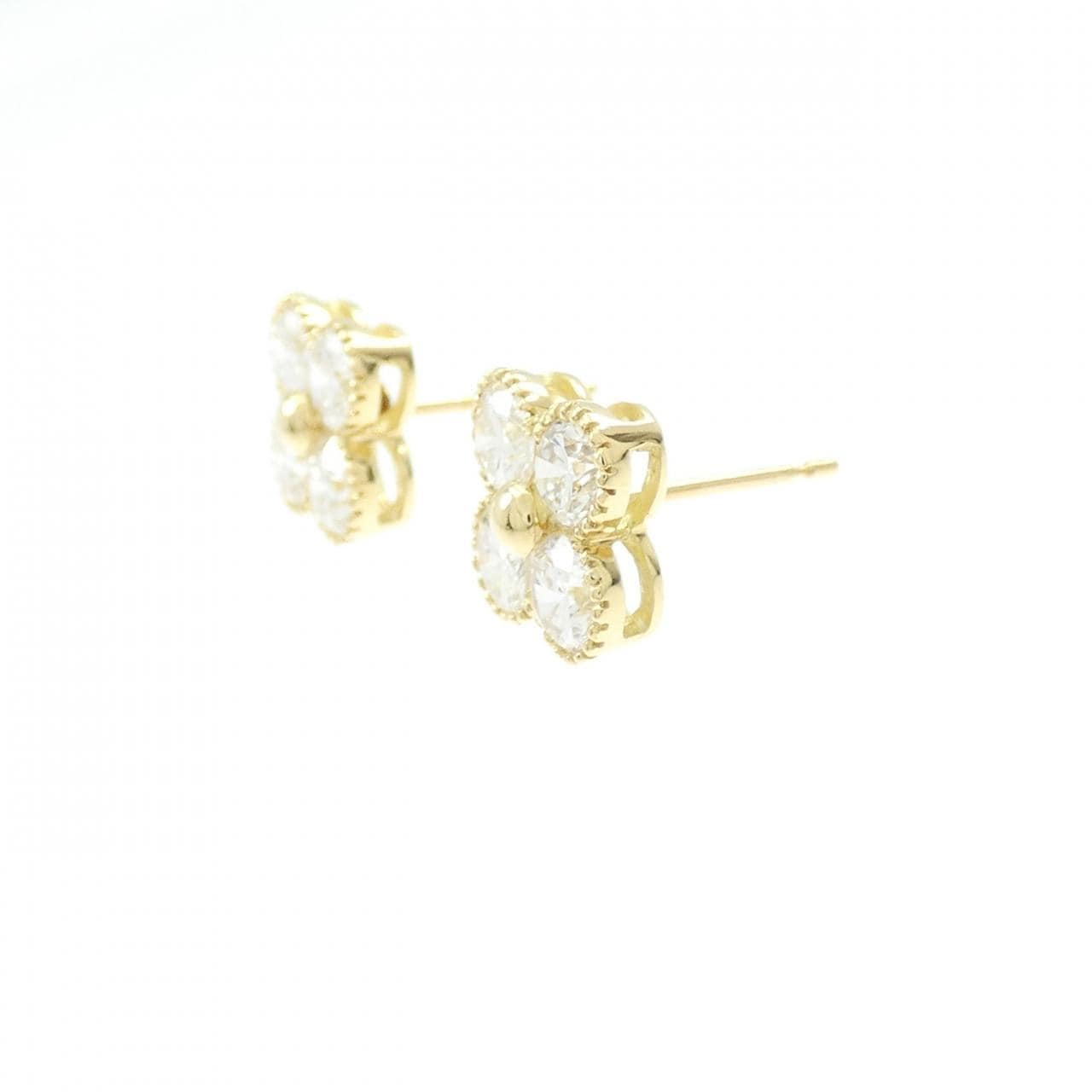 【新品】K18YG ダイヤモンド ピアス 1.089CT 1.078CT E-F SI1 VG-Good