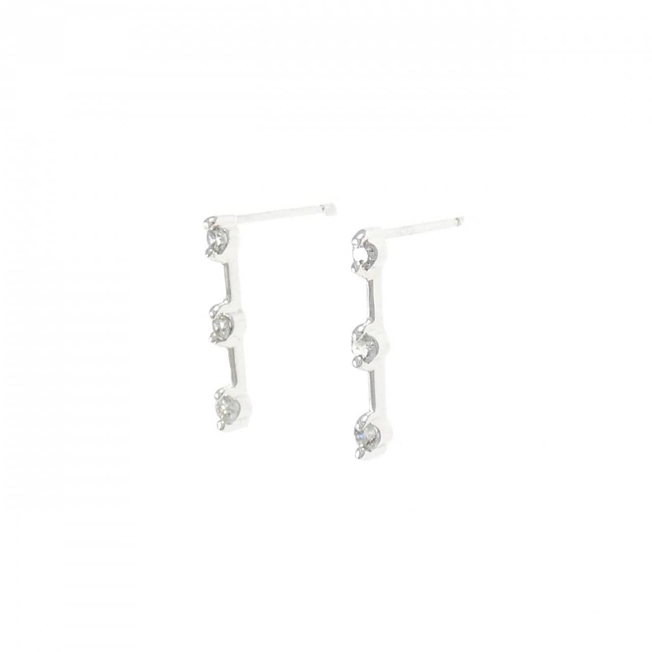K18WG ダイヤモンド ピアス 0.30CT