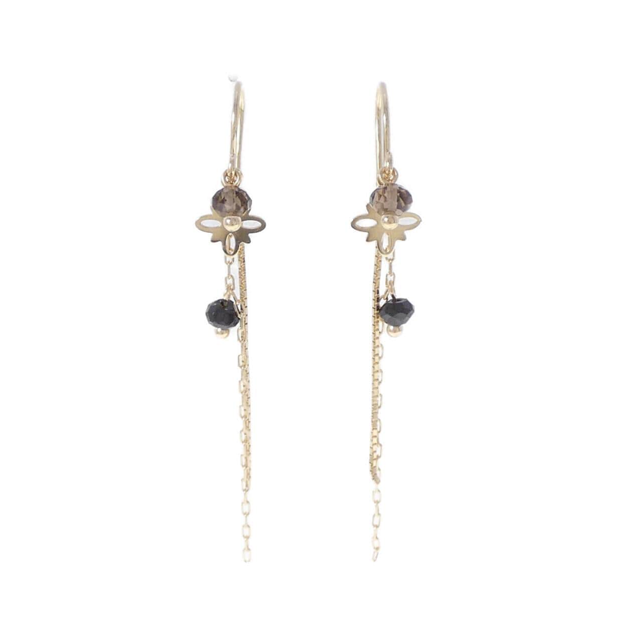 K10YG スモーキークオーツ ピアス