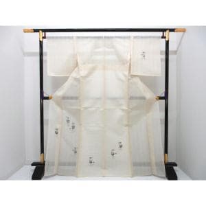 【未使用品】単衣　紗紬織　訪問着　友禅加工