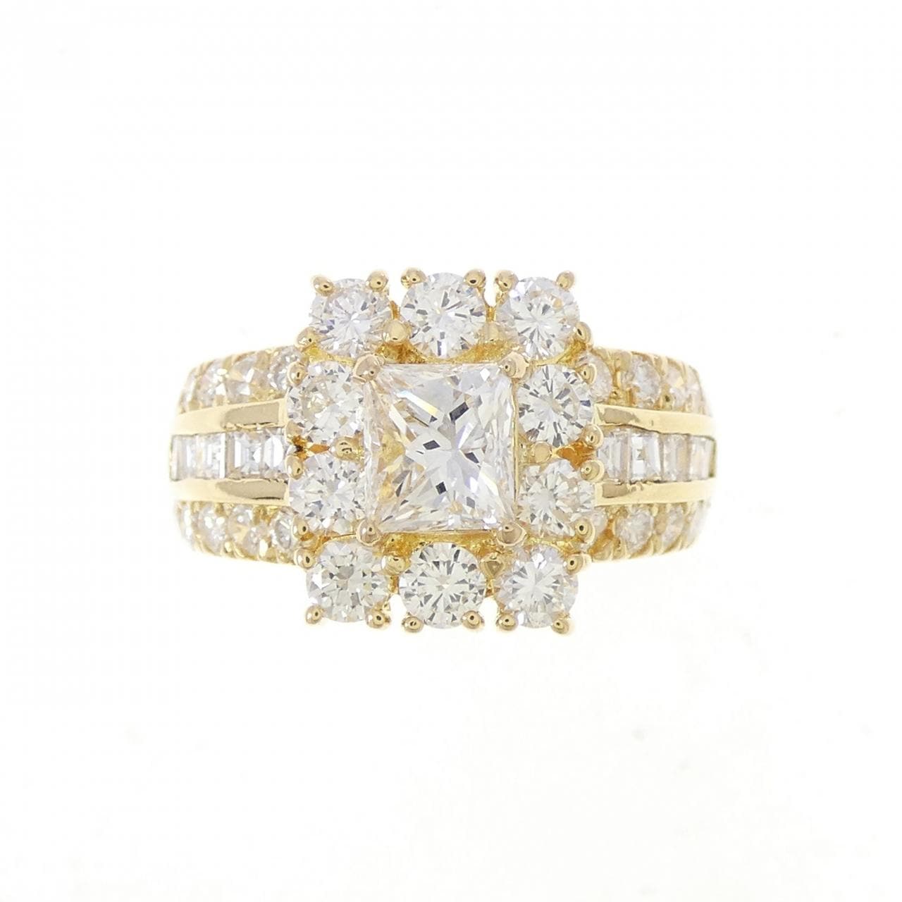 K18YG ダイヤモンド リング 1.004CT E VS2 ファンシーカット