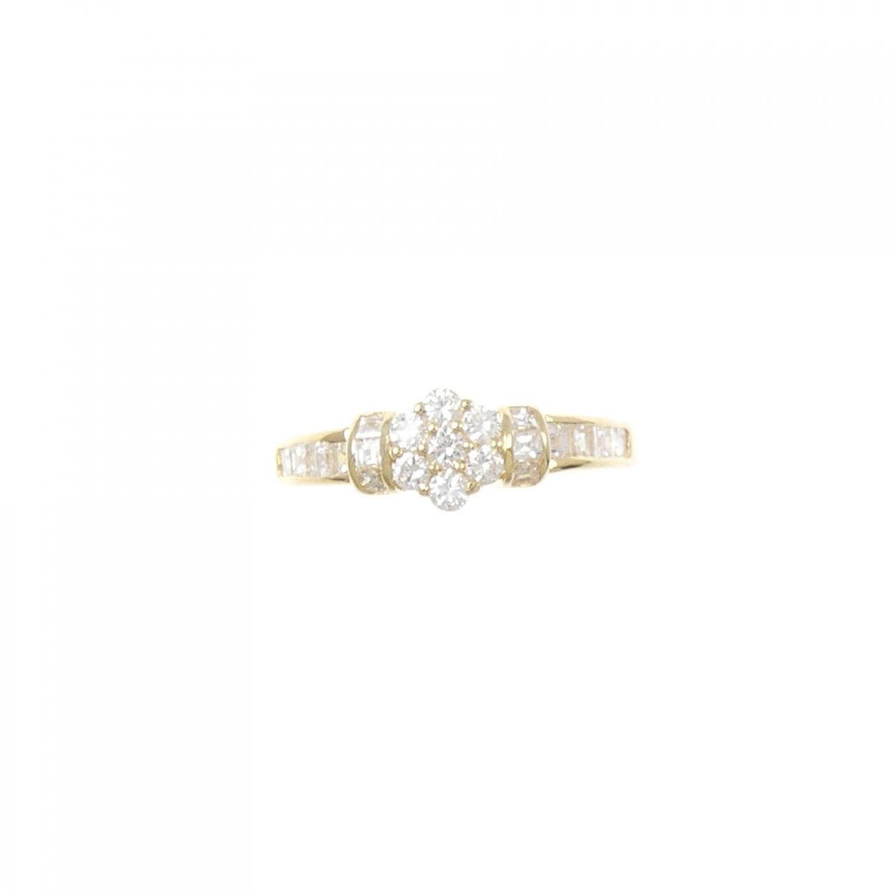 K18YG フラワー ダイヤモンド リング 0.59CT