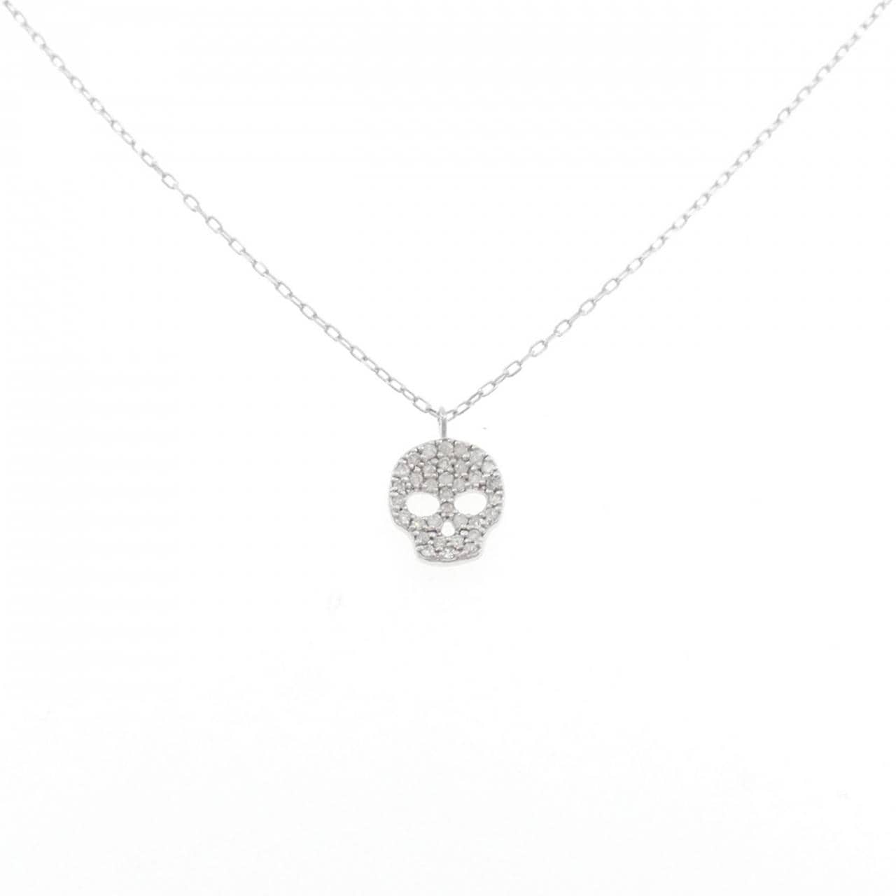 K18WG骷髅头钻石项链 0.17克拉