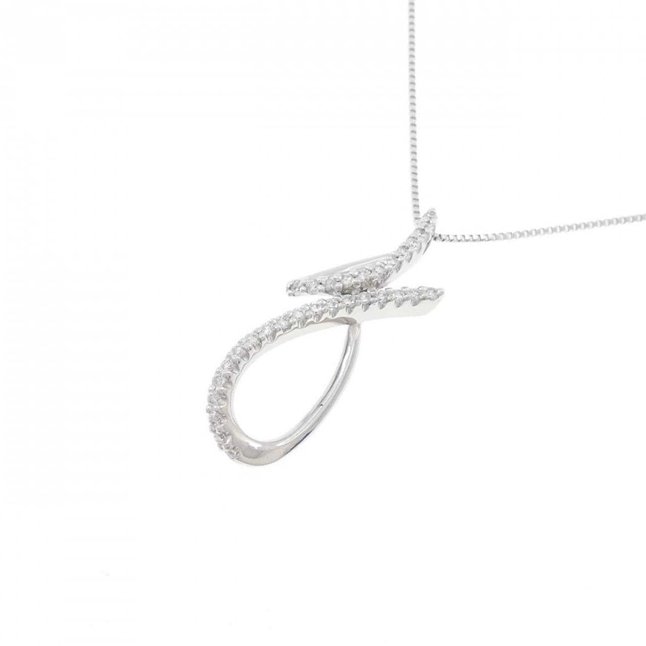 K18WG ダイヤモンド ネックレス 0.16CT