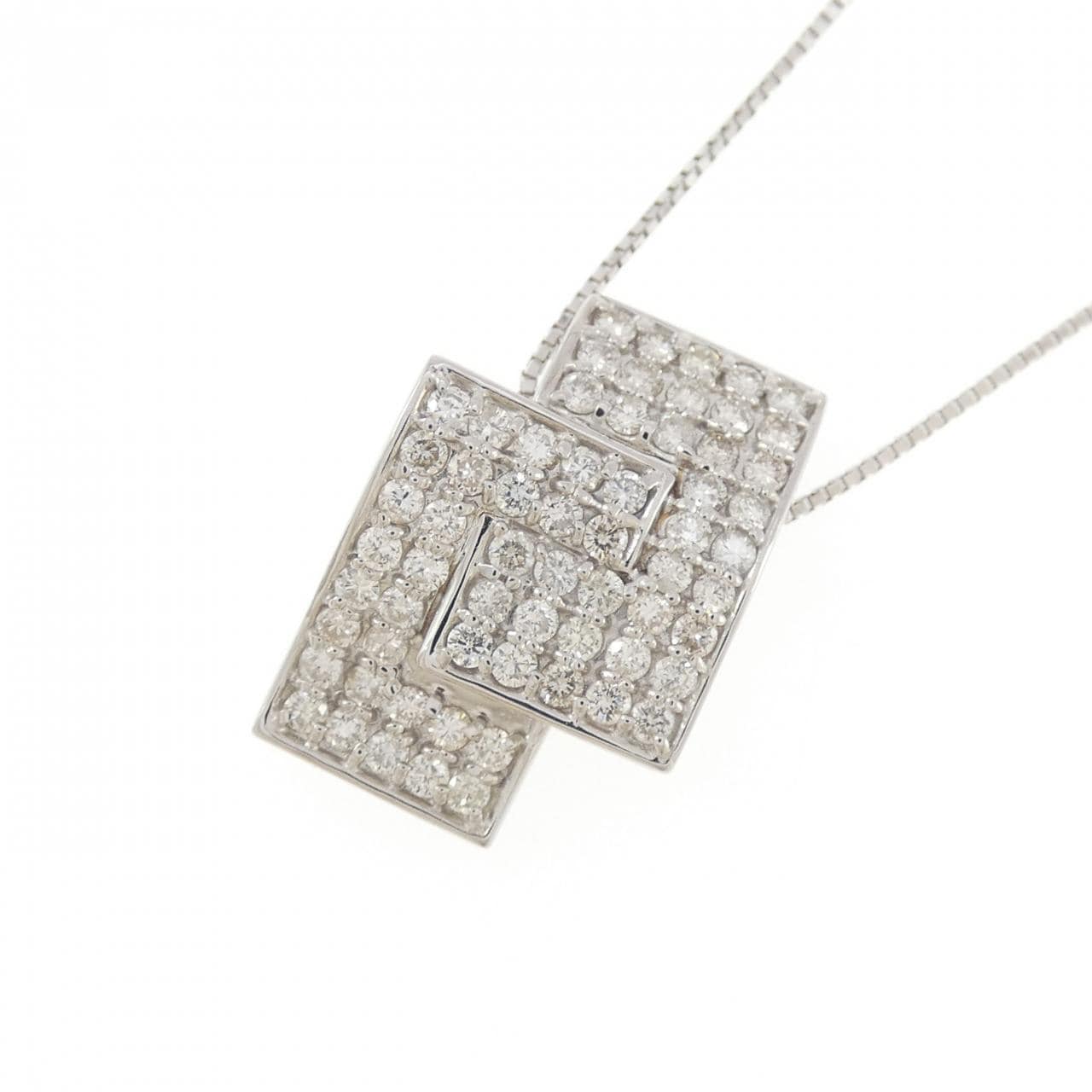 K18WG ダイヤモンド ネックレス 1.05CT