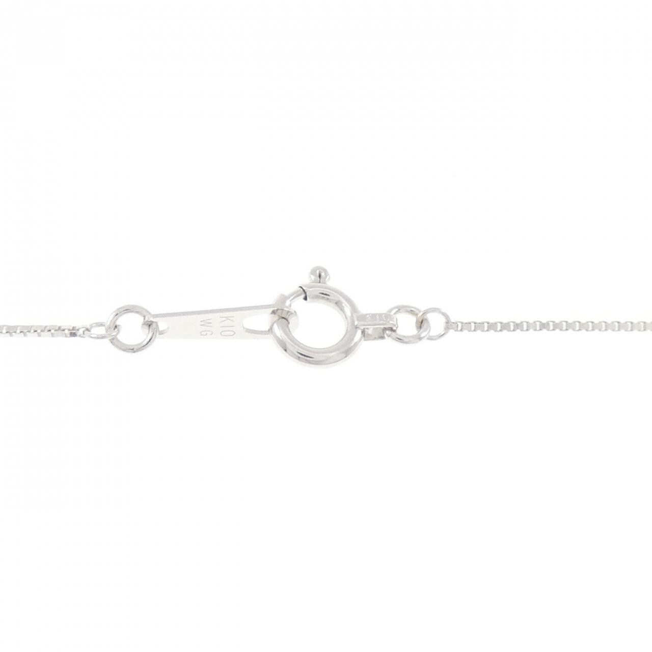 K10WG クローバー ダイヤモンド ネックレス 0.10CT