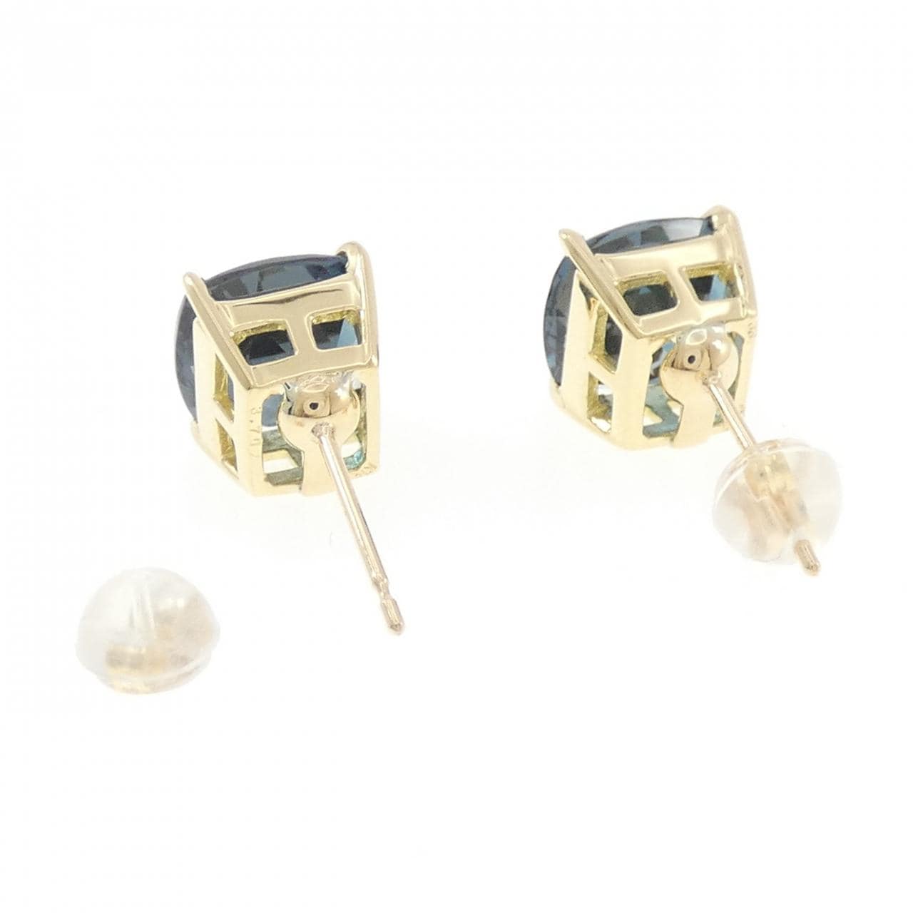 K18YG ブルートパーズ ピアス 7.01CT