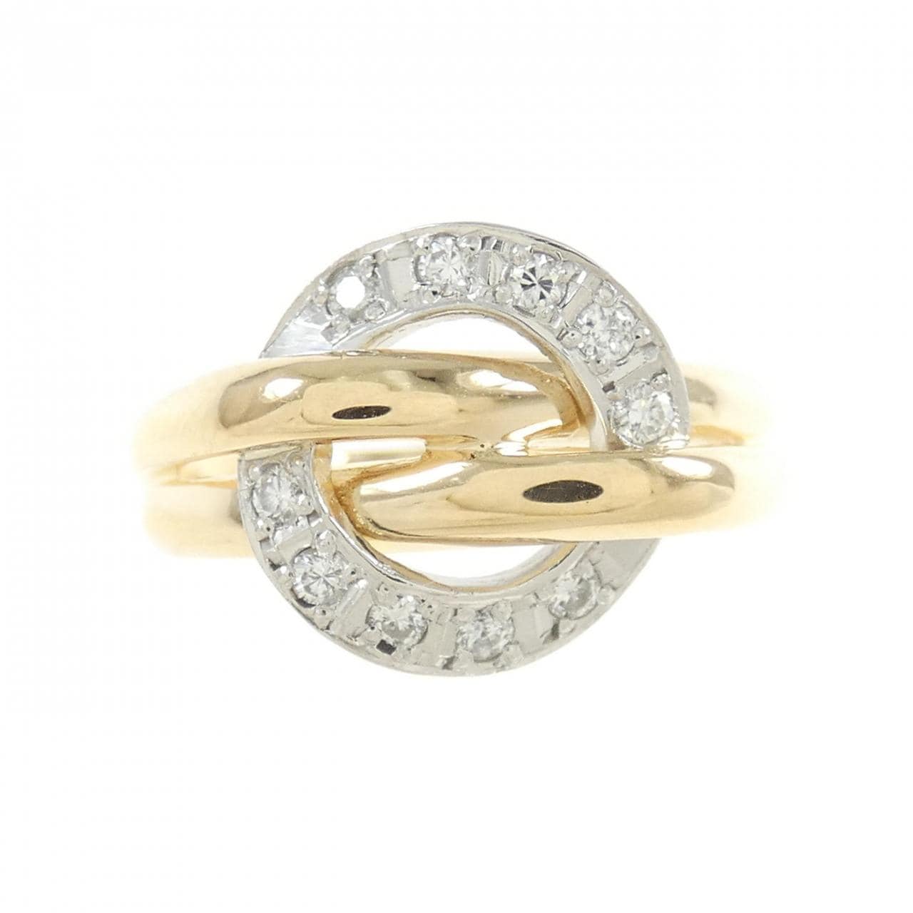 K18YG/PT900 Diamond ring