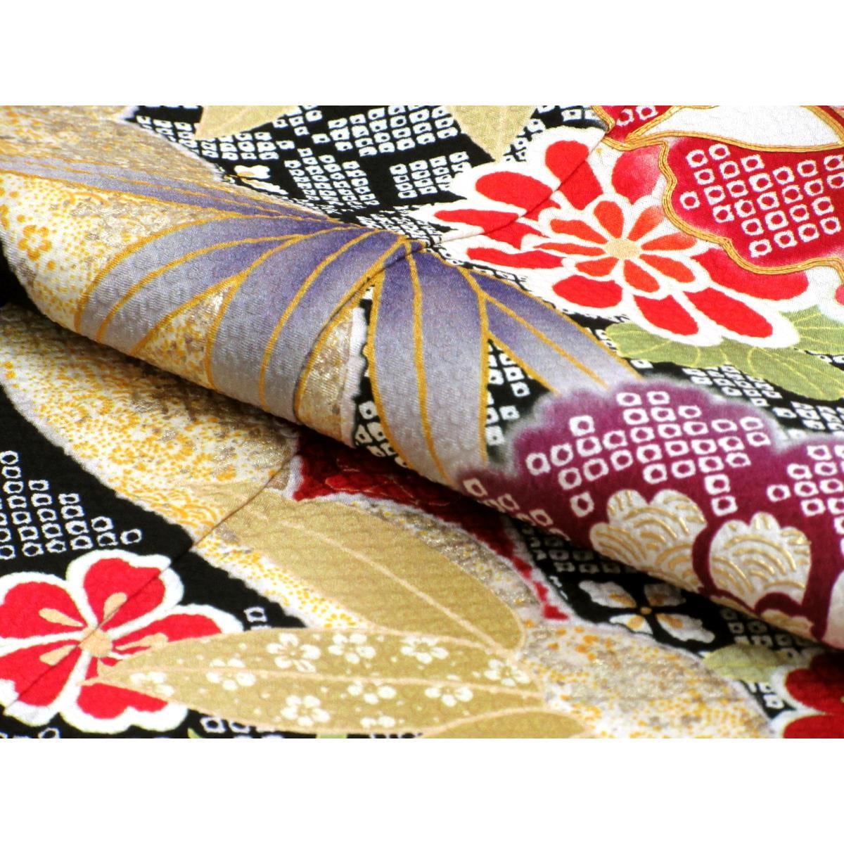 【未使用品】振袖　友禅金彩加工　刺繍入り　身幅Ｌ寸