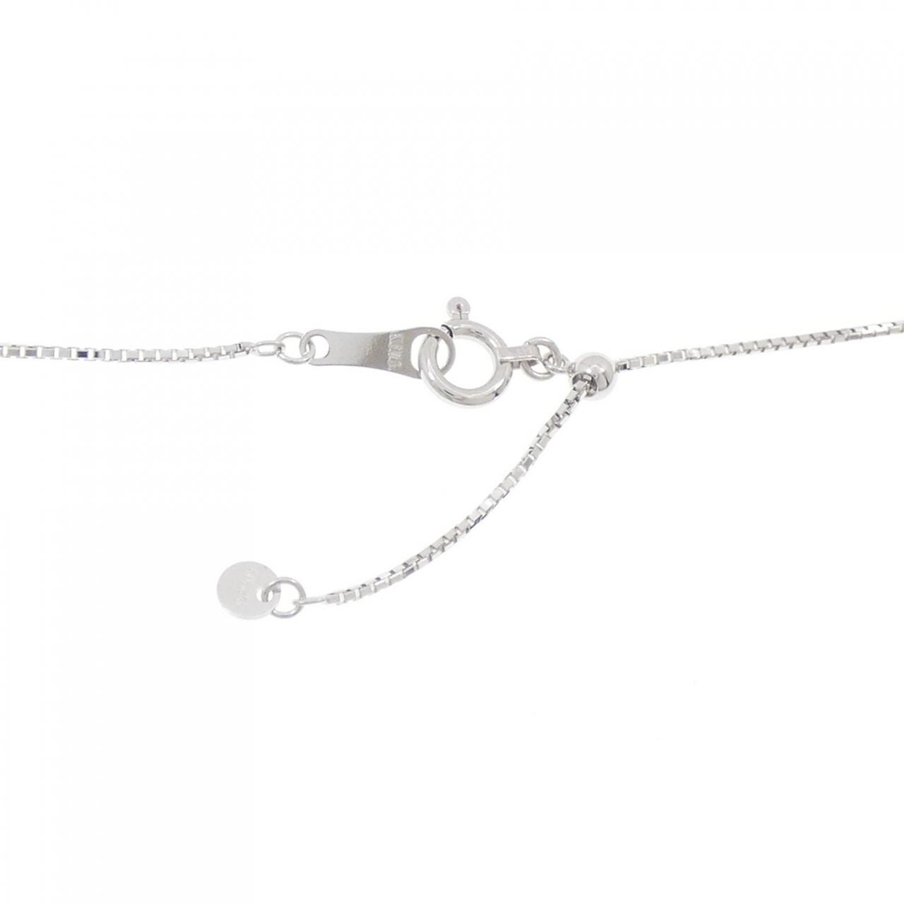 K18WG スリーストーン ダイヤモンド ネックレス 0.50CT