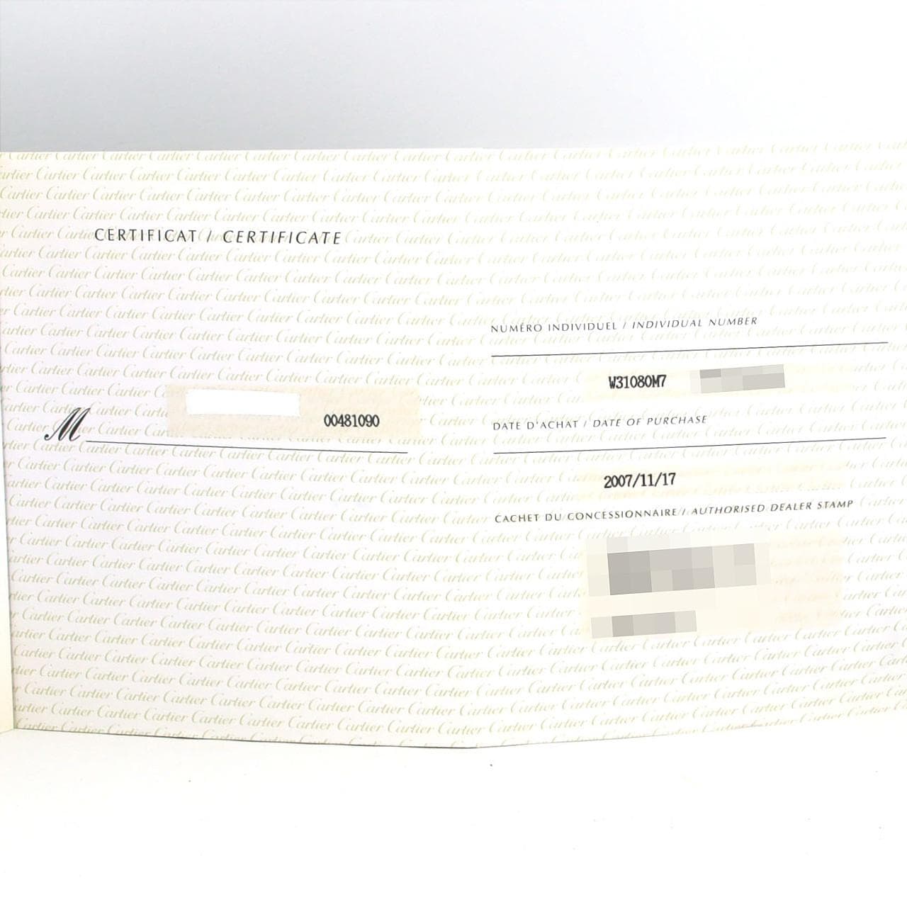 カルティエ パシャシータイマー W31080M7 SS 自動巻