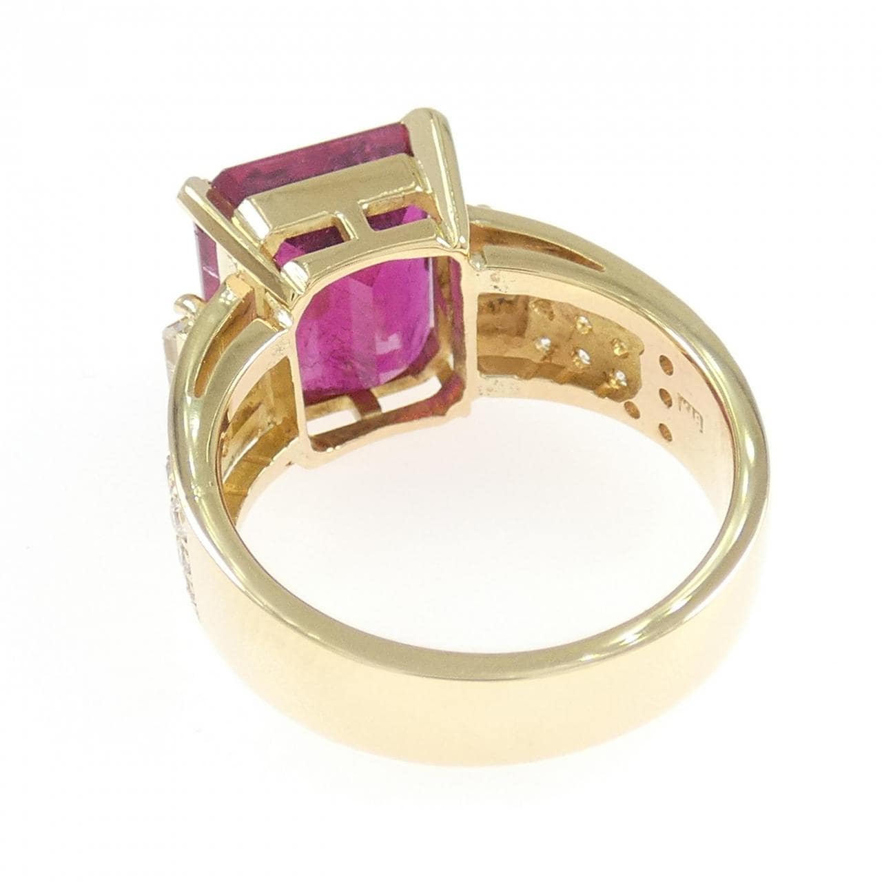 K18YG ルベライトトルマリン リング 5.42CT