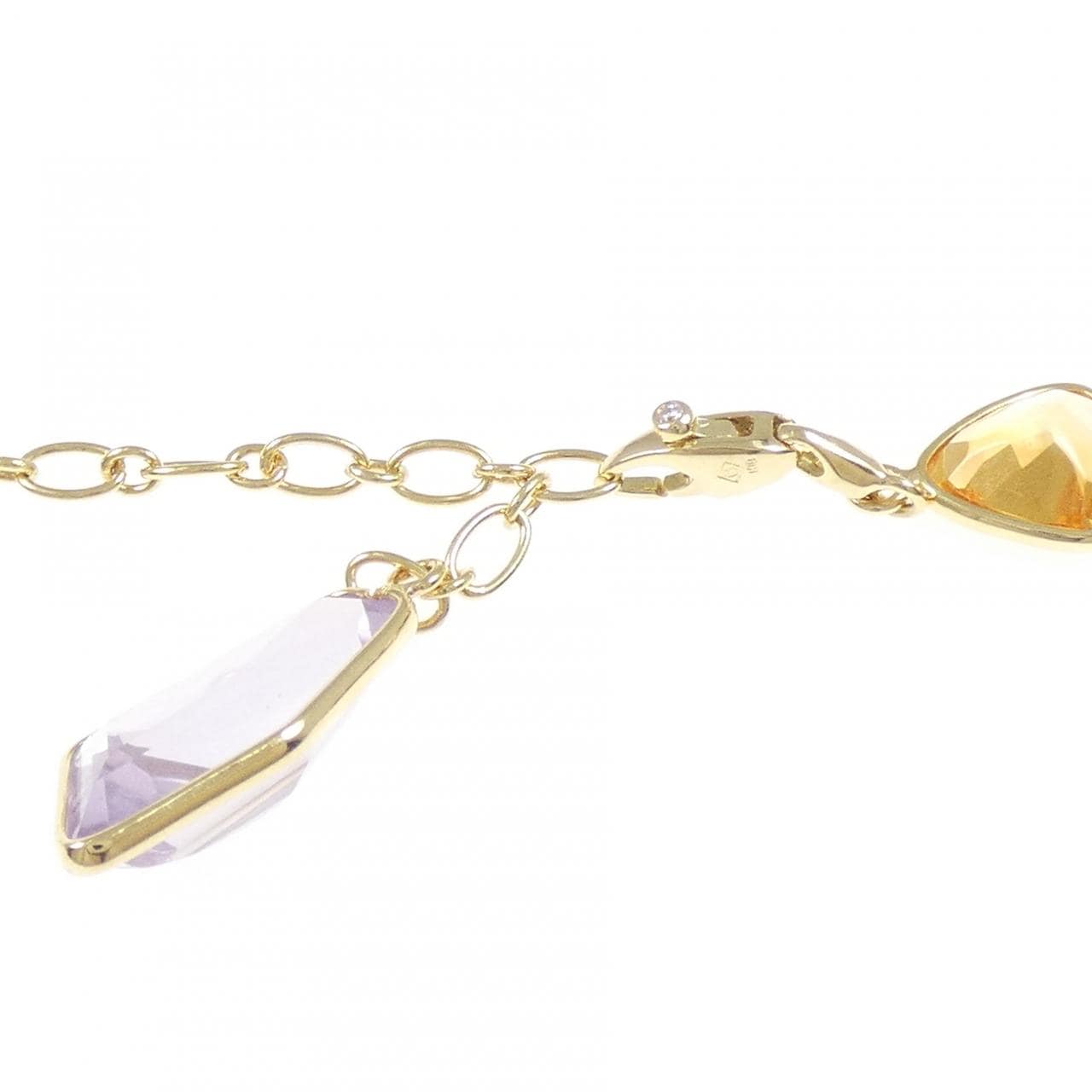 K18YG カラーストーン ネックレス