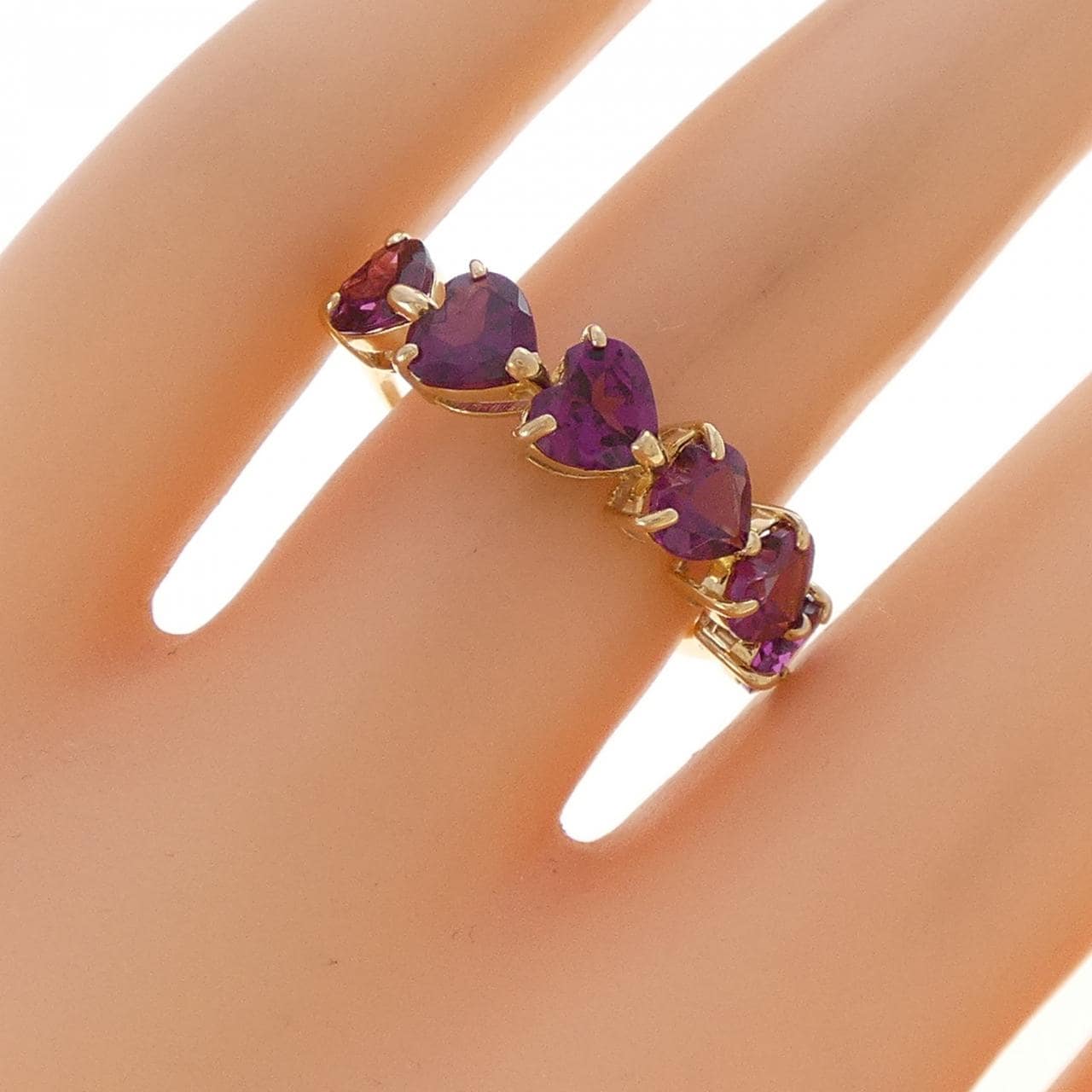 K18YG ハート ガーネット リング 3.00CT