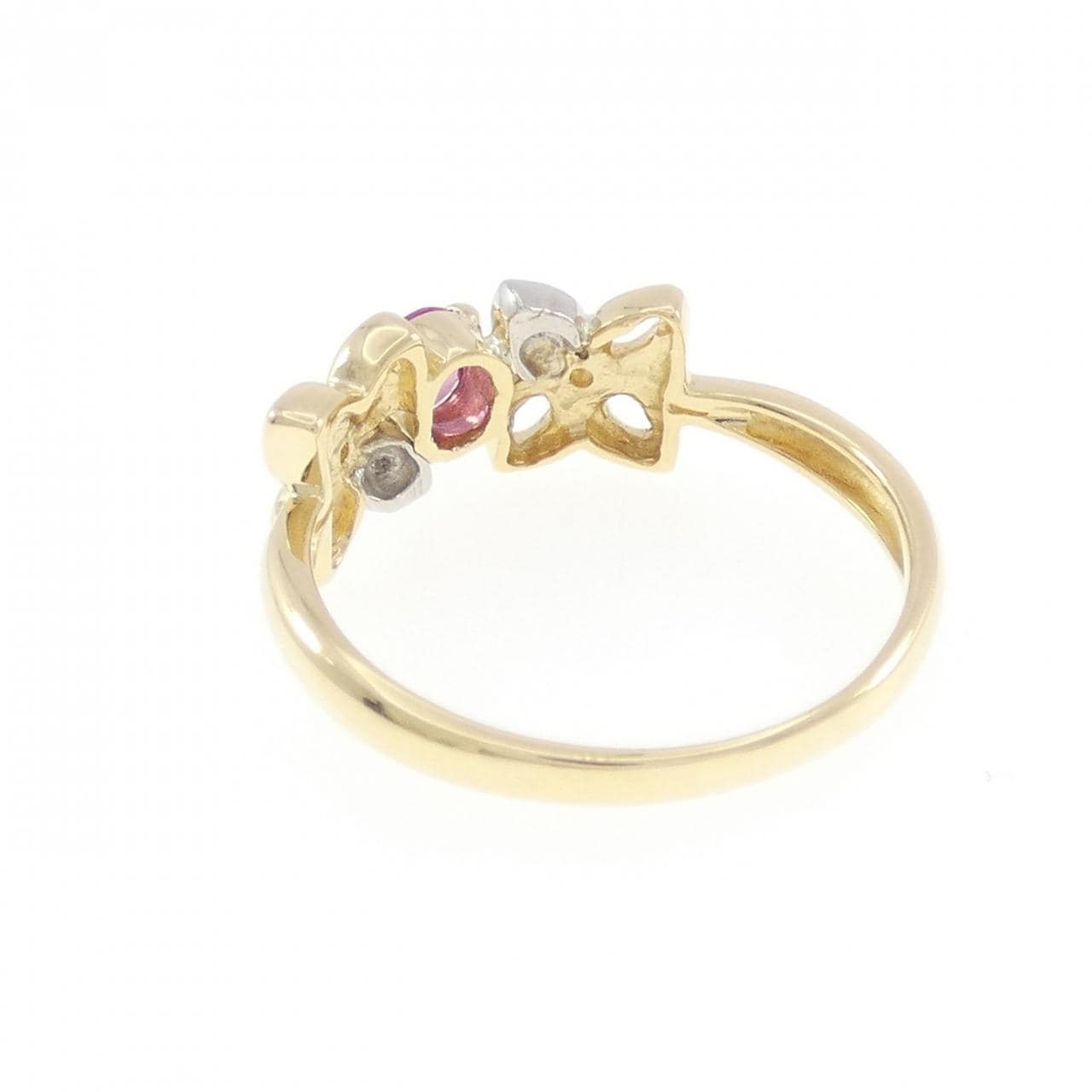 K18YG/PT900 ルビー リング 0.23CT