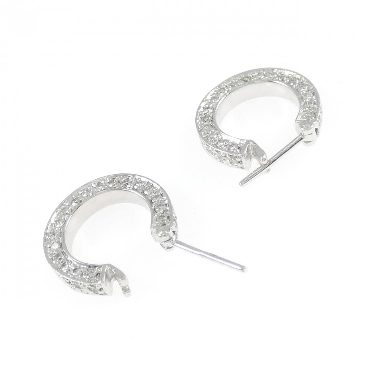 PT/K18WG ダイヤモンド フープ ピアス 1.09CT