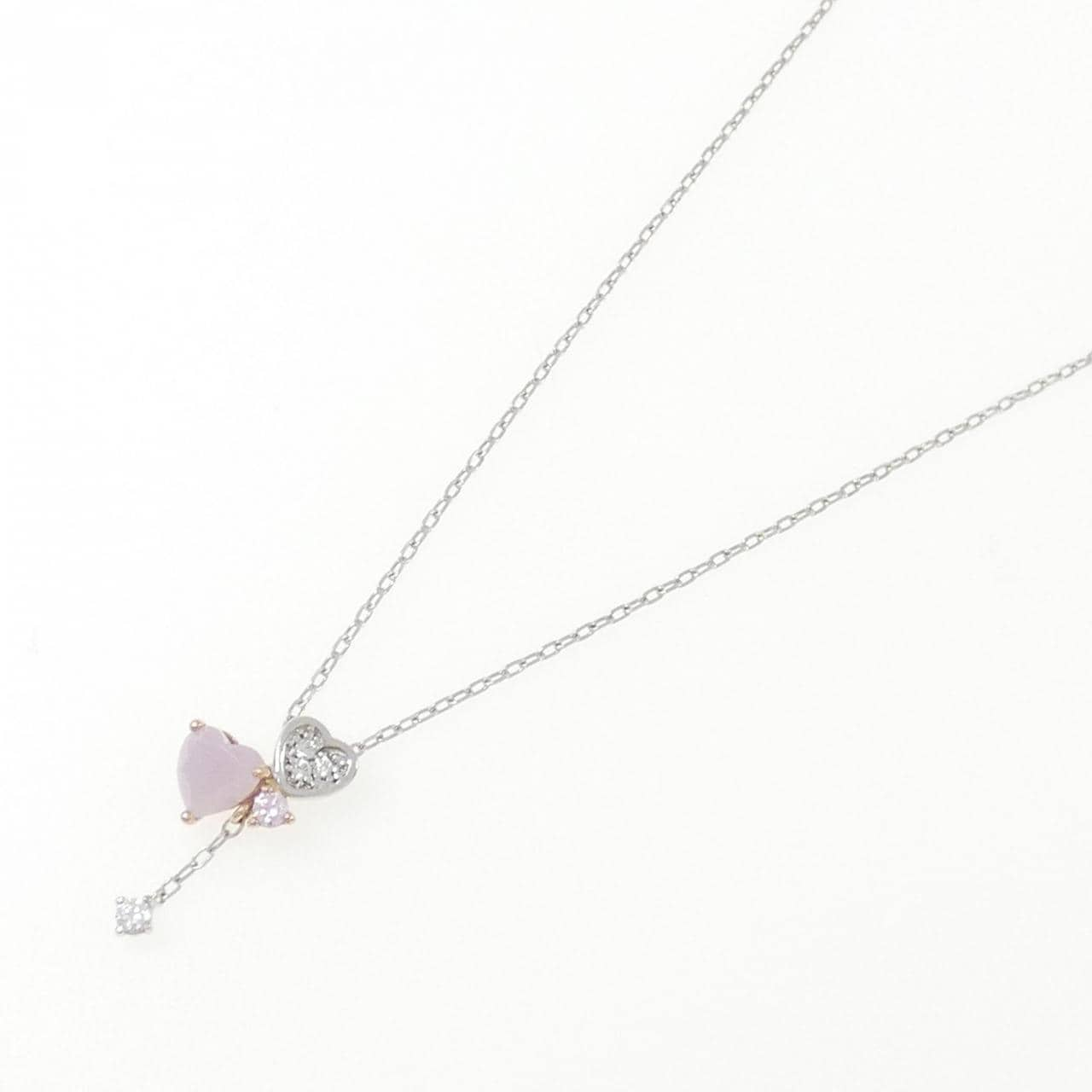 K10PG/K10WG Heart Cubic Necklace