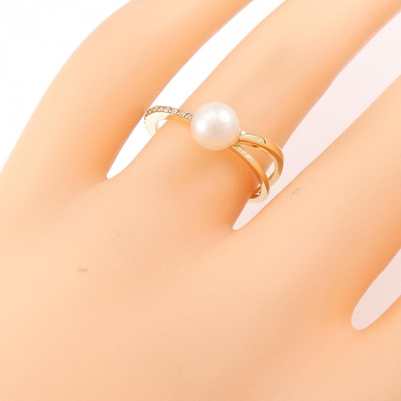 K18YG Akoya pearl ring 6mm