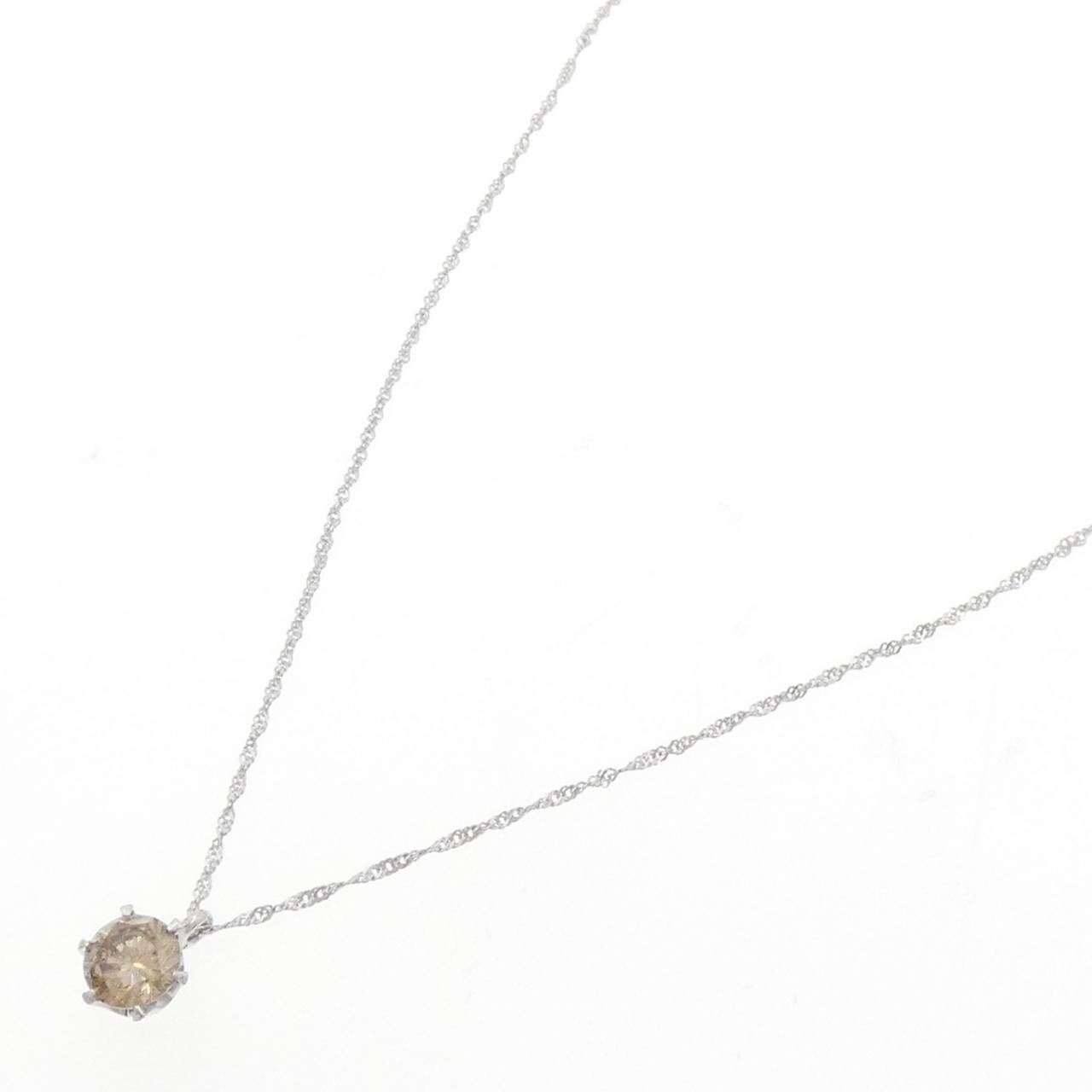 K18WG solitaire Diamond necklace 0.601CT