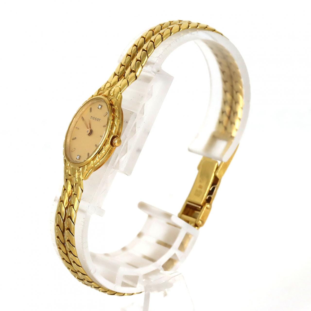 天梭橢圓形錶殼 YG 2P YG石英