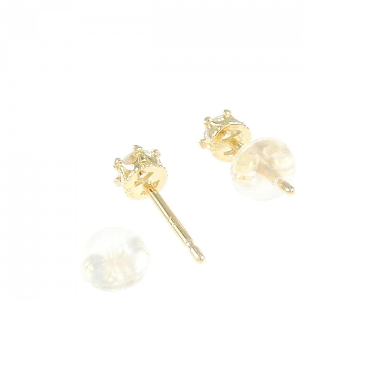K18YG ソリティア ダイヤモンド ピアス 0.30CT