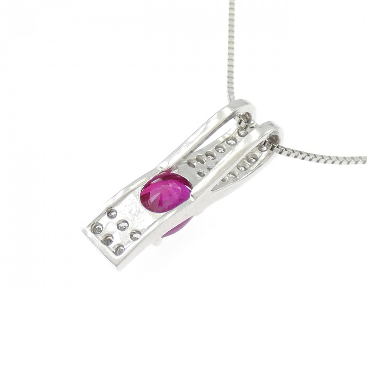 PT900/PT850 ルビー ネックレス 1.00CT