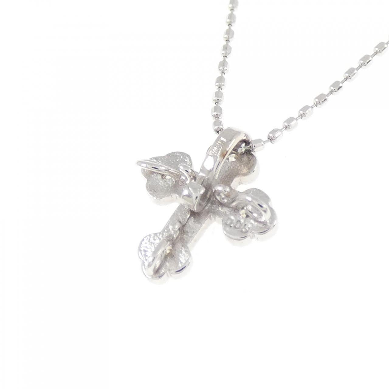 K18WG クロス ダイヤモンド ネックレス 0.05CT