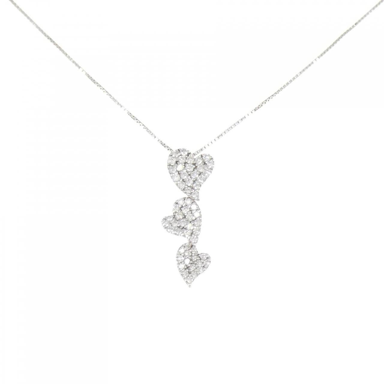 K14WG ハート ダイヤモンド ネックレス 1.00CT