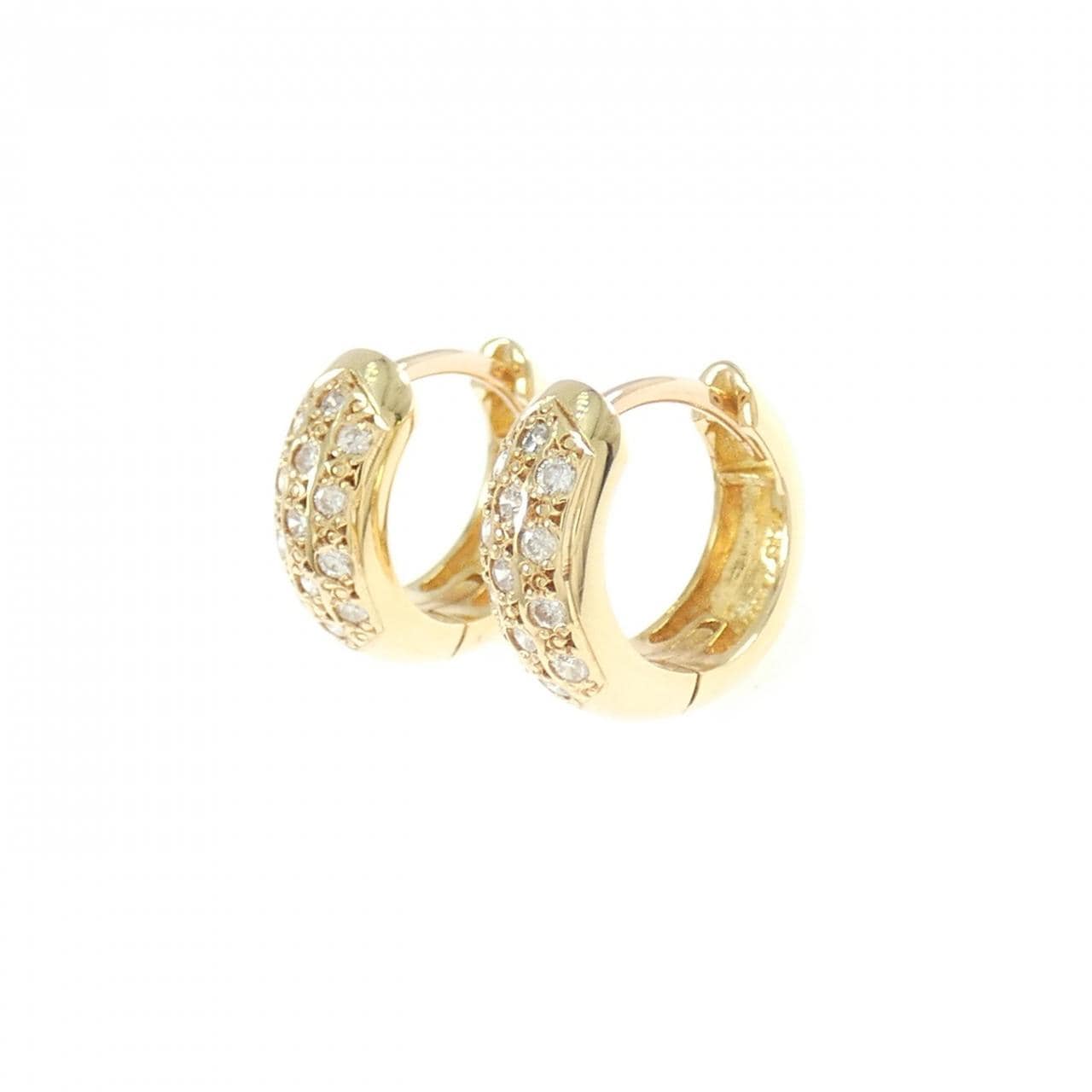 K18YG ダイヤモンド フープ ピアス 0.170CT