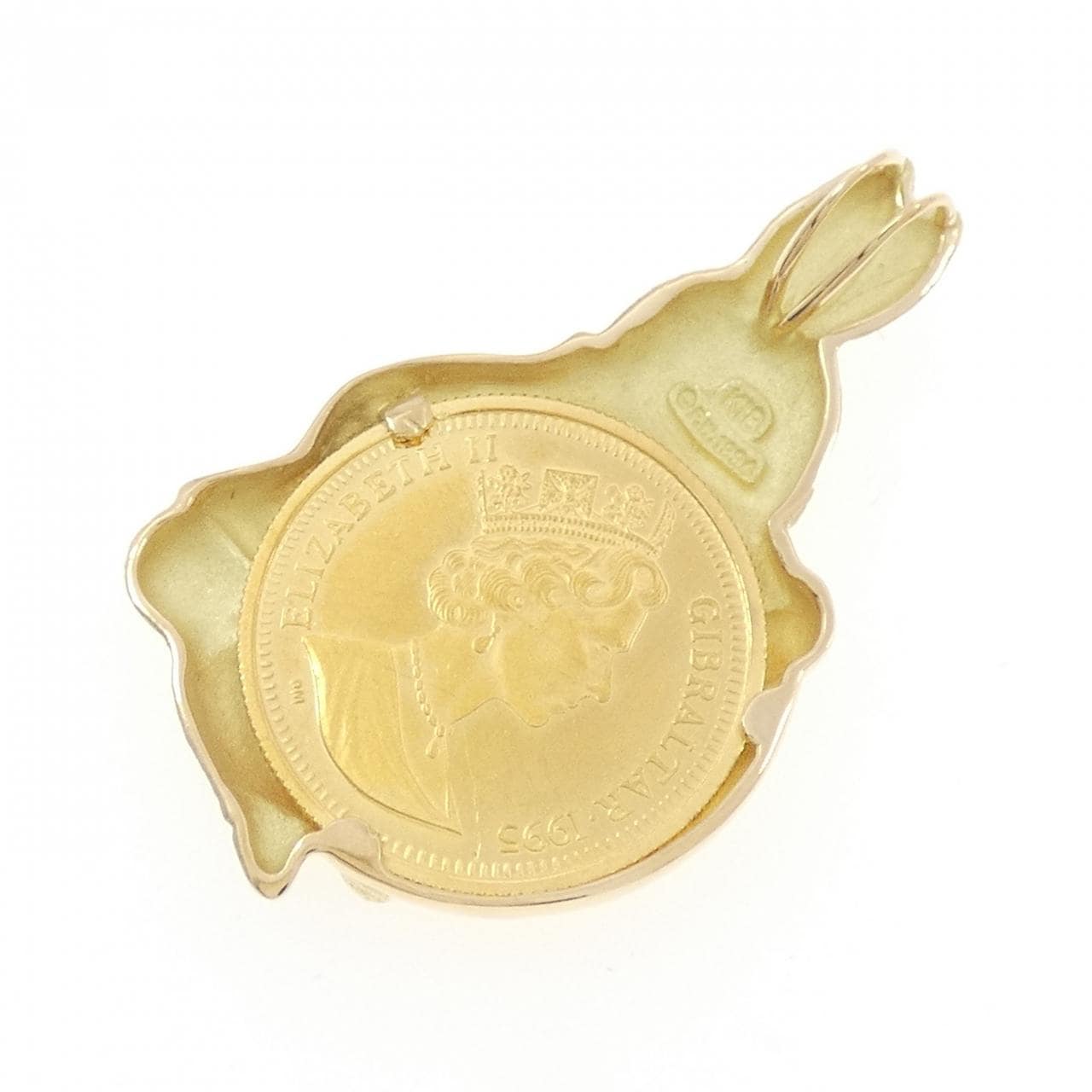 K18YG(枠) コイン ペンダント