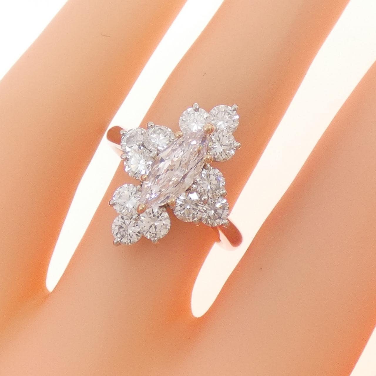 PT/K18PG/K18YG Diamond Ring 0.897CT VLP VS1 Fancy Cut