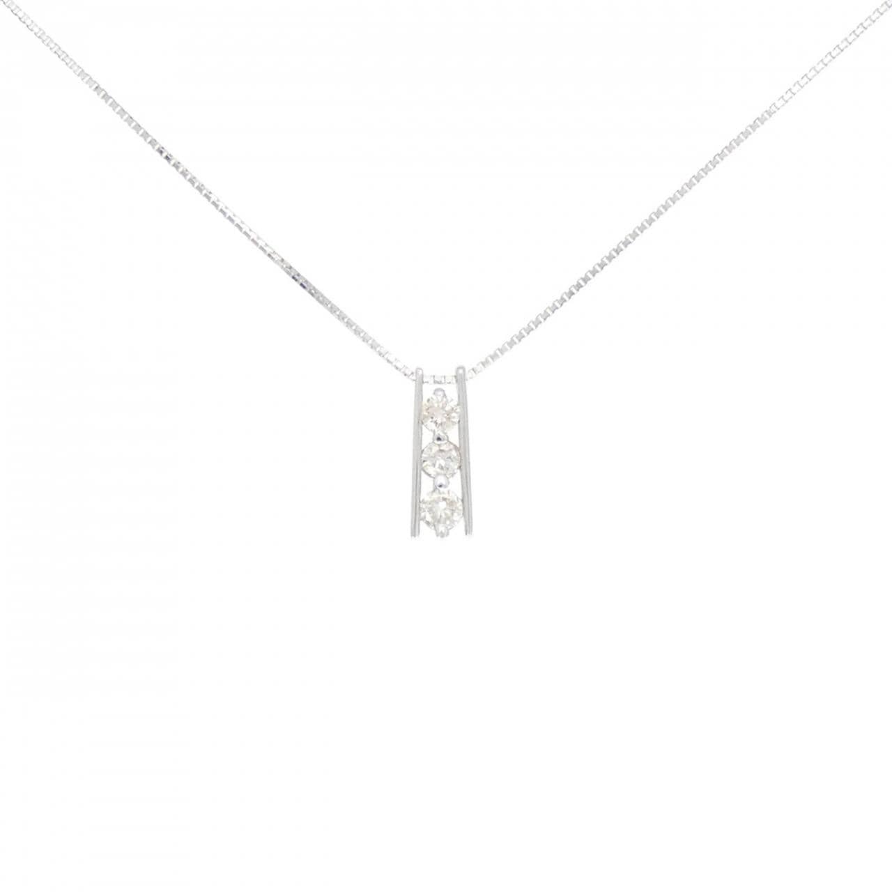 K18WG ダイヤモンド ネックレス 0.3CT