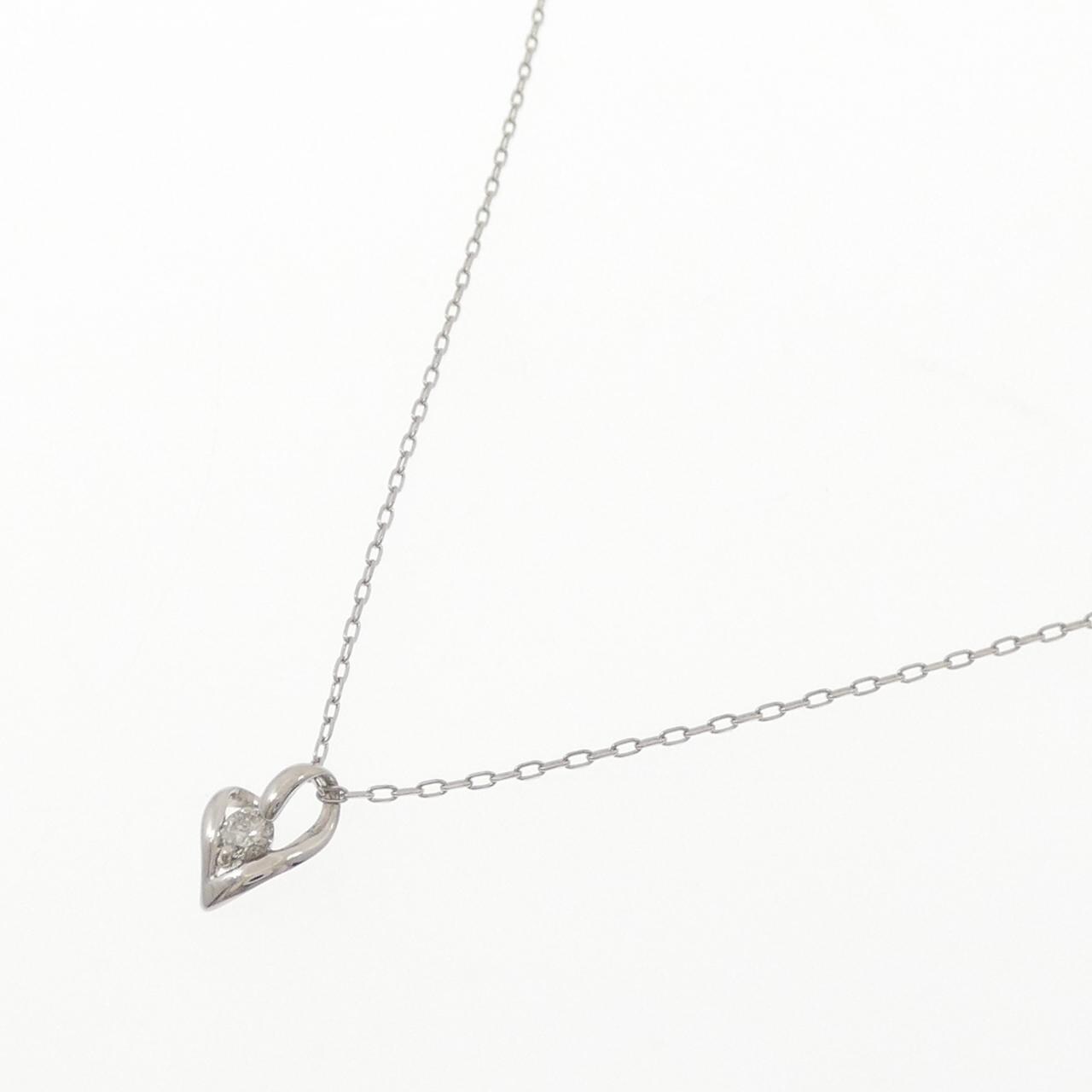 PT900/PT850 ハート ダイヤモンド ネックレス 0.10CT