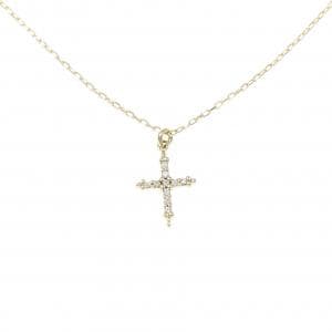 K10YG/K18YG クロス ダイヤモンド ネックレス 0.05CT