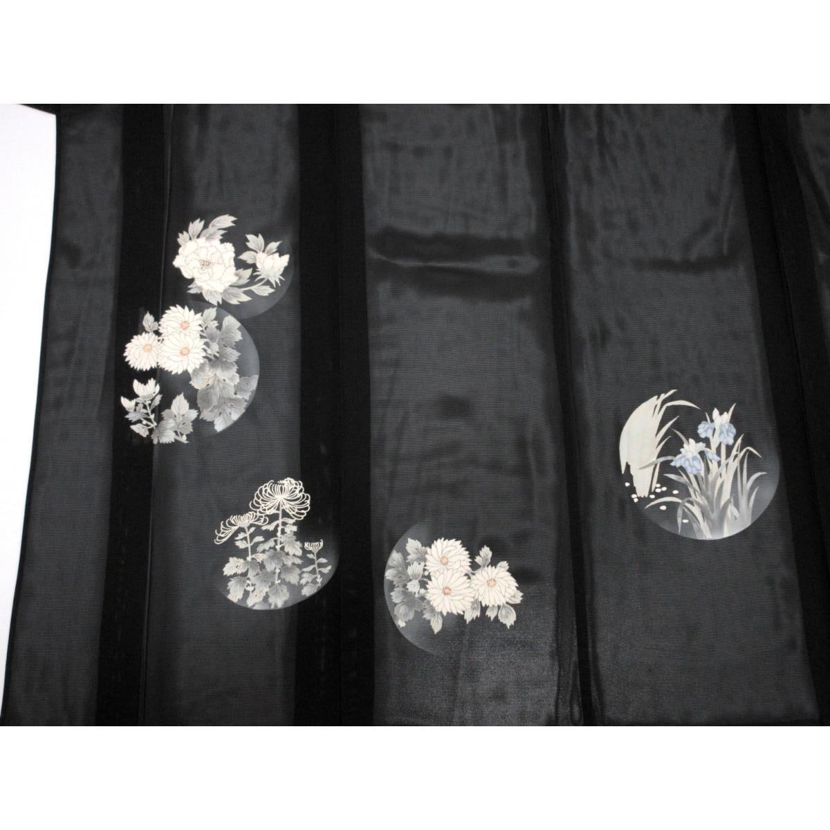 単衣　駒絽訪問着　友禅加工