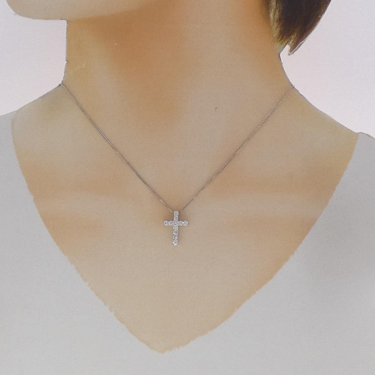 PT850 クロス ダイヤモンド ネックレス 0.50CT