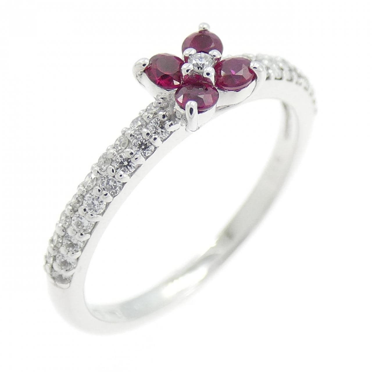 PONTE VECCHIO Flower Ruby Ring 0.18CT
